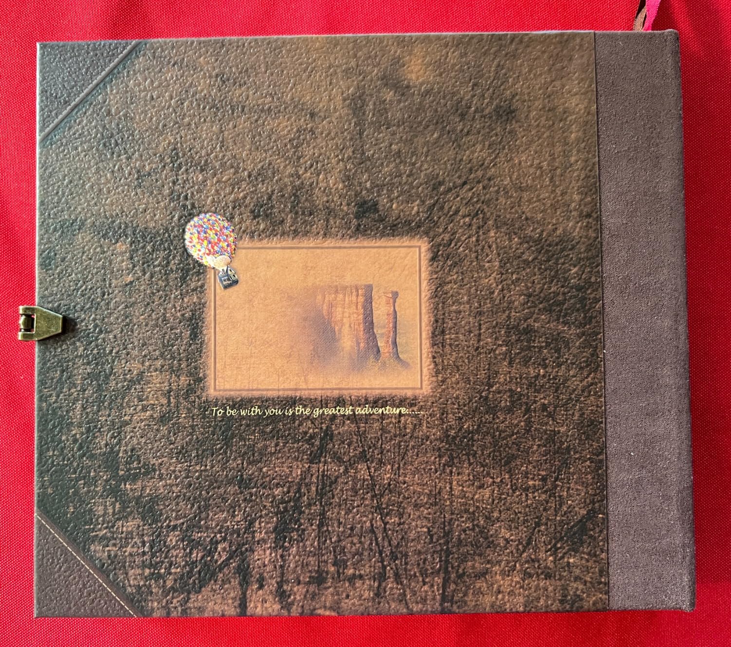 Scrapbook Photo Album,Our Adventure Book Scrapbook, 146 Pages Embossed Letter Cover Movie Up Travel Diary Journal Scrap Book