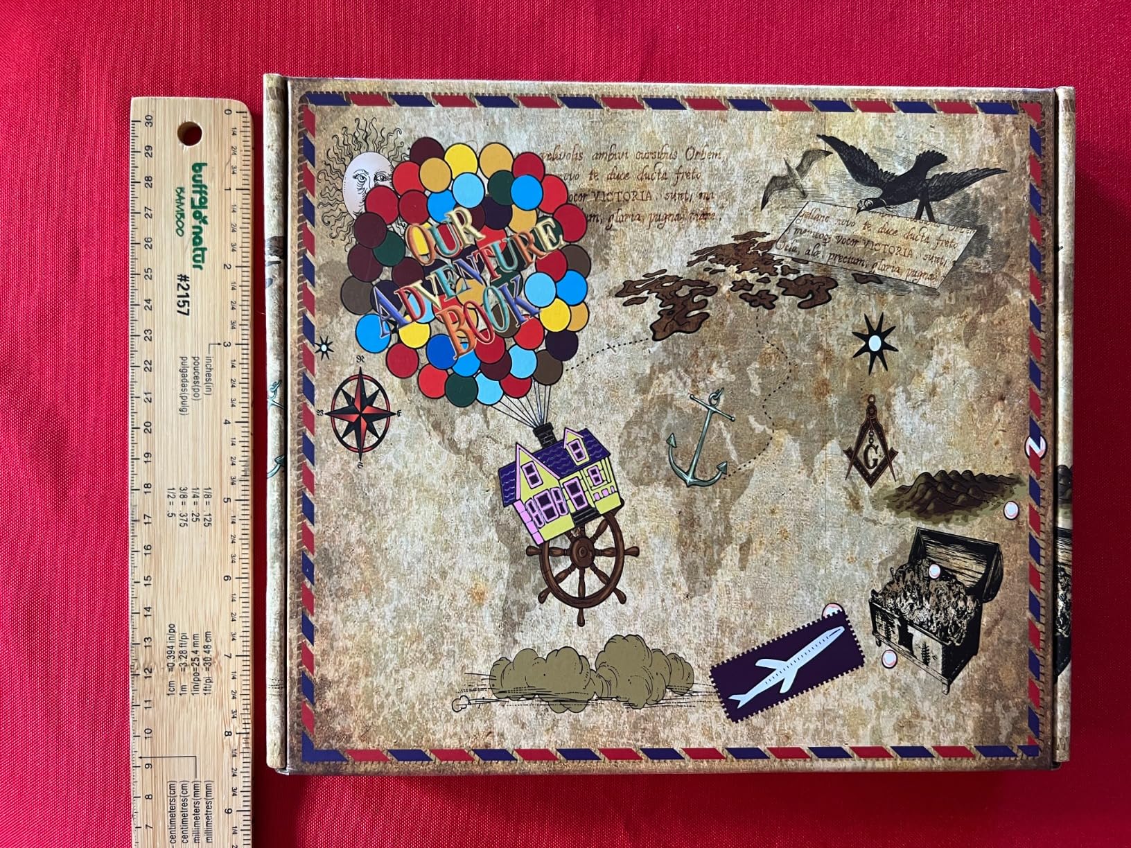 Scrapbook Photo Album,Our Adventure Book Scrapbook, 146 Pages Embossed Letter Cover Movie Up Travel Diary Journal Scrap Book