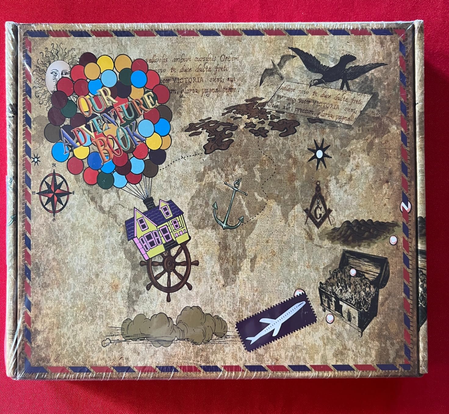 Scrapbook Photo Album,Our Adventure Book Scrapbook, 146 Pages Embossed Letter Cover Movie Up Travel Diary Journal Scrap Book