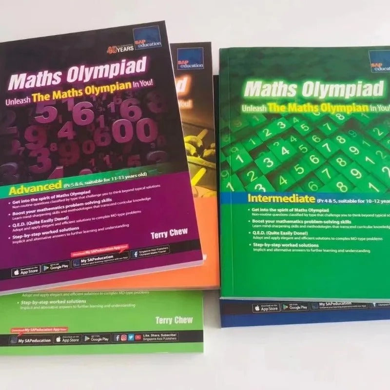 5 Books/set SAP Maths Olympiad Primary School Mathematical Thinking Training Exercise Math Questions English Book