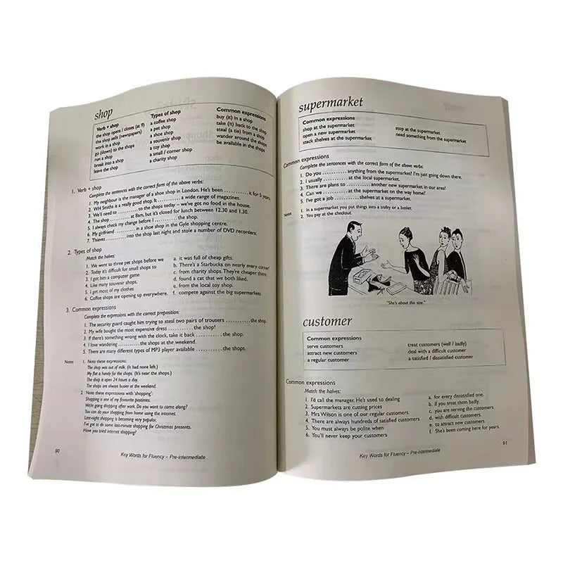 3 Books Key Words for Fluency English Reading Grammar Improvement Training Materials Oral Training Level 4 and 6 IELTS