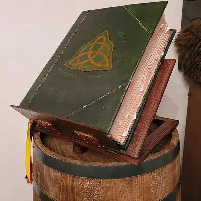 Book Of Shadows Green Cover Bound Spells Records Spellbook Retro Gifts